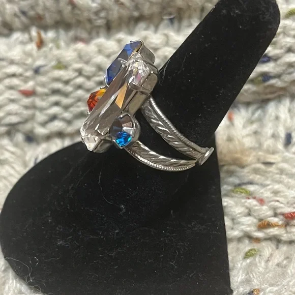 Sorrelli Blue and Red Crystal Ring - Picture 11 of 11